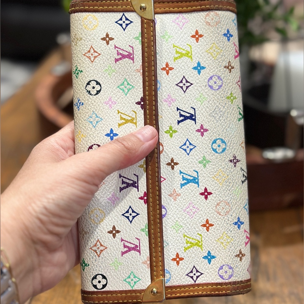 Louis Vuitton X Takashi Murakami White Multicolored Porte Tresor International - Picture 13 of 13